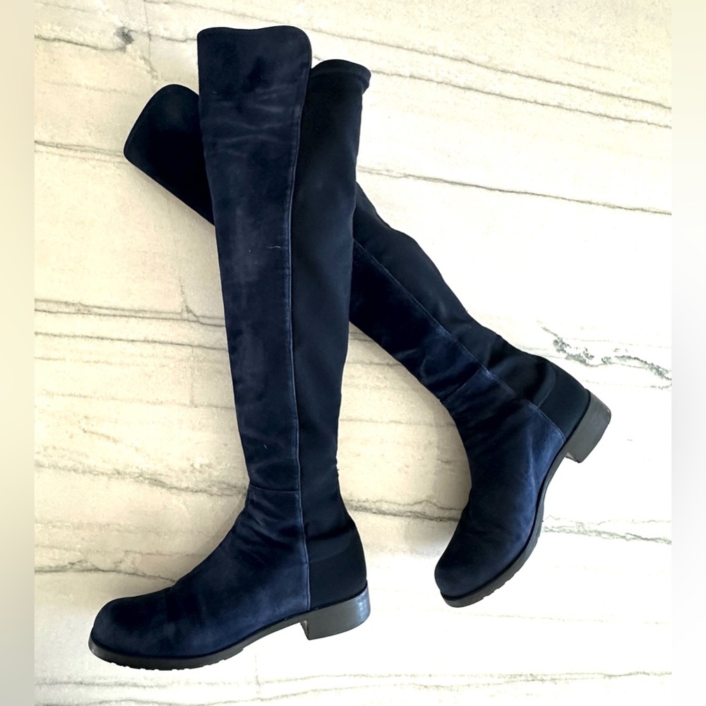 Stuart Weitzman Midnight Blue Over-the-Knee Boots